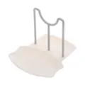 Nordic kitchen pot lid holder and spatula rest stand, white multi-functional organizer rack for cookware. - White