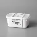 700ml plastic food storage box microwave safe meal prep airtight container kitchen organizer - 700ml / White