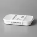 White plastic food storage container 800ml microwave safe bento box for kitchen fridge - 800ml / White