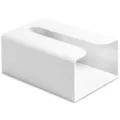 Modern white tissue box holder, sleek minimal design for home, kitchen, office and car use. - White