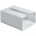 White minimalist tissue box holder desktop paper storage container for home and car use. - Gray