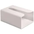 Minimalist white tissue box holder, modern desktop and wall mount paper dispenser. - Apricot