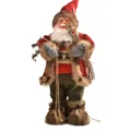 Weihnachtsmann Puppe Weihnachtsdekoration Festliche Figur Plüschtier stehendes Ornament für Feiertage - Roter Kurzer Mantel Stil (Stil 6)