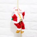 Electric climbing Santa Claus doll, musical Christmas tree hanging ornament, festive toy gift. - Red Climbing Beads