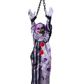 Halloween hanging animated clown prop electric voice-activated spooky haunted house decor - 1.5 Meter Voice Controlled Glowing Sounding Vibrating Clown Chain Hanging Ghost