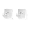 Transparent clear adhesive curtain rod holders, 2pcs punch-free wall brackets for home. - Pack of 2 / Clear