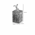 Clear water ripple toothpick holder with cute rabbit lid, dustproof desktop storage box. - Square Rabbit Style / Gray