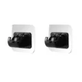Pack of 2 punch-free curtain rod hooks, black adhesive wall brackets for home storage. - Pack of 2 / Black