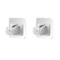 2-pack white adhesive curtain rod brackets, punch-free wall mount hooks for rods. - Pack of 2 / White