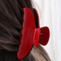 Einfarbige große Haarklammer für Damen, stilvolles rotes Haaraccessoire für den Alltag. - Hellrot (H242)