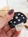 Small acetate mushroom hair claw clip black white dot cute bangs clip for women variant style - Black Polka Dot Style (H428)