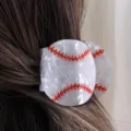 Baseball Haarklammer weiße Harz Haarschmuck niedliche Sportstil Haarspange für Damen groß - Baseball-Stil (H319)