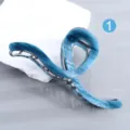 Blaue Acetat Haarklammer Metall Welle Hai Klammer Elegantes Haaraccessoire für Frauen - Blaues Marmor Wellen Stil (H632)