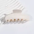 Minimalistische beige Haarklammer, elegante mittlere Azetat Haarklammer für Damen. - Beige (H10)
