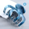 Blauer Marmor Acryl Haarklammer Metall geometrische Oktopus Haarkralle für Frauen. - Blaues Marmor Oktopus Stil (H635)