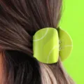 Grüne Tennisball Haarspange, süßes Sport Haargummi Accessoire für Damen und Mädchen Styling. - Tennis-Stil (H382)