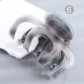 Acetat Hai Haarkralle mit Metallstruktur, stilvolles Wellen-Design für Damen Haarstyling. - Semitransparentes Graues Wellen Stil (H637)