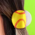 Gelbe Softball Haarklammer, süßes Sport Haarzubehör für Damen und Mädchen im Alltag. - Mittlerer Softball-Stil (H386)