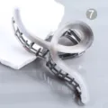 Schicke Acetat Haarklammer für Damen, elegante Wellen Metall Haarklammer in Grau, Haaraccessoire. - Schwarz-Graues Farbverlauf Wellen Stil (H638)