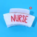 Acetate nurse hair claw clip white shark clip stylish hair accessories for women styling - Nurse Hat Hair Claw (White with Red Letters)