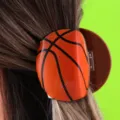 Basketball Haarklammer für Damen, sportliche Haarkralle rutschfest für Haarstyling - Mittlerer Basketball-Stil (H388)