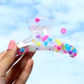 Transparente bunte Herz Haarklammer, Sommer Dopamin Bonbon Stil Acryl Haifisch Clip Accessoire. - Quadratischer Stil (H1024)