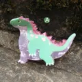 Niedliche Dinosaurier Acryl Haarklammer grün rosa Haarschmuck Haarklammer für Damen - Grün und Rosa Stil (H1105)