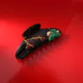 Neuer chinesischer Acetat Haarklammer Retro schwarze Haarklammer mit roten Strasssteinen - Schwarz Rote Frucht Lotus Stil (H898)