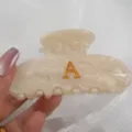 Französischer eleganter goldener Buchstabe Acetat Haarklammer für Damen Haarstyling Zubehör - Buchstabe A Stil (H867)