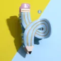 Blaue Bleistift Haarklammer Acetat Schiebeclip Einzigartiges Kreatives Design Haaraccessoire - Blau (H1060)