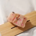 Süße Käse Toast Azetat Haarklammer mit rosa Punkten und lächelndem Gesicht für Damen. - Toastbrot Lächeln Stil / H909 Toast-Farbe