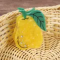 Süße Birne Haarklammer Acetat Strass gelb grün Frucht Design Sommer Haarspange Accessoire - Birne Stil Haarklammer (H1010) / Gelb