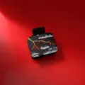 Chinesische Stil Acetat Haarklammer mit exquisiten roten Strasssteinen und elegantem Design. - Schwarz Gold Landschaft Roter Strass Stil (H903)