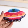 Niedliche Acryl UFO Alien Haarklammer für Damen, lustiges Cartoon Haaraccessoire für den Alltag. - Cartoon Raumschiff Design (H1248)