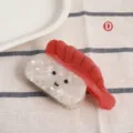 Süße Ebi Sushi Acetat Haarklammer, stilvolles neuartiges Haaraccessoire für Damen im Alltag. - Rosa Lächeln Süße Garnele Sushi Stil (H1246)