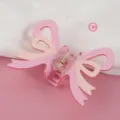 Französische süße rosa Schmetterling Acetat Haarklammer, stilvolles Haaraccessoire für Frauen. - Rosa Stil (H848)