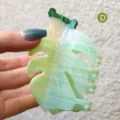 Acetate frog and leaf hair claw clip green cute hair accessories for women daily style - Frog Leaf Style (H749)