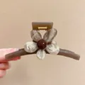 Große braune Blumen Haarklammer Acryl Haargreifer stilvolles Haarstyling Accessoire Damen - Gerader Großer Stil (1#) / 13cm