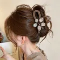 Braune Blumen Haarklammer im koreanischen Stil, elegante große Haarklammer für schicke Frisuren. - Kreuzklammer-Stil (4#)