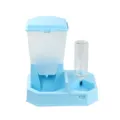 Automatic gravity pet feeder and water dispenser double bowl set for cats and dogs - Blue