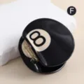 Acetat 8-Ball Haarklammer, schickes schwarz-weiße Billard-Design, trendiges Haaraccessoire. - Schwarz-Weißer 8-Ball Stil (H523)