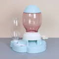 Distributore automatico di cibo e acqua due in uno per gatti con design anti-rovescio - Blu