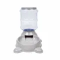 Distributeur automatique de nourriture et d'eau pour animaux avec bol marbré gris. - Mangeoire / Gris