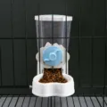 Mangeoire automatique pour animal cage suspendue bol de nourriture pour chien et chat transparent - Distributeur de Nourriture / Bleu