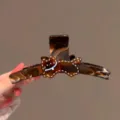 Molla per capelli gatto in acetato d'ambra, grande pinza elegante per acconciature. - Ambra