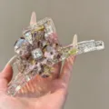 Exquisite große Strassblumen-Haarklammer für dickes Haar, elegantes Haarschmuck-Design. - Goldene Metallische Rosenform / Extra Groß (ca. 15cm) / Transparent