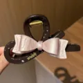 Koreanischer Acetat-Haarklammer mit Schleife, großes Haaraccessoire für dickes Haar und Styling. - Schleife Haarklammer / 13cm / Rosa