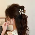 Koreanische Batik braune Blume Haarklammer große Haarklammer für Damen elegante Hochsteckfrisur - Y-Form-Stil (6#)