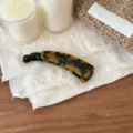 Acetat gebogene Bananen Haarklammer für Damen, stilvoller Schildpatt Zopfgummi Haarschmuck. - Kaffee Schildpatt