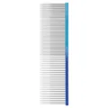 Professional metal pet grooming comb with gradient aluminum handle and dense steel teeth. - 19x3.2cm / Blue